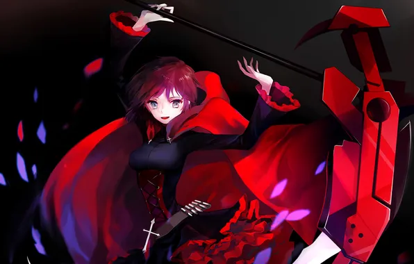 Picture girl, cross, braid, RWBY, Ruby Rose
