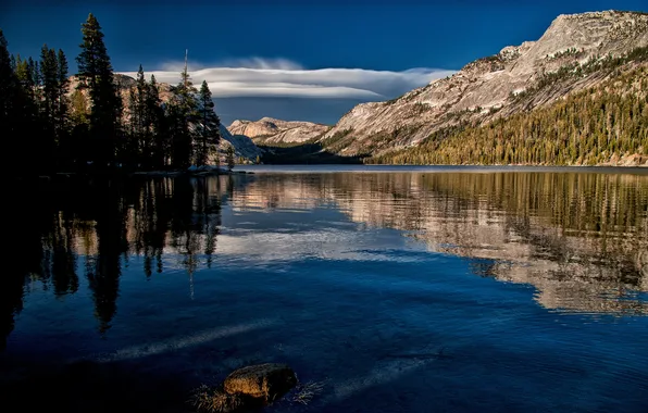 Picture mountains, CA, Yosemite, California, Yosemite National Park, Tenaya Lake, lake Tenaya