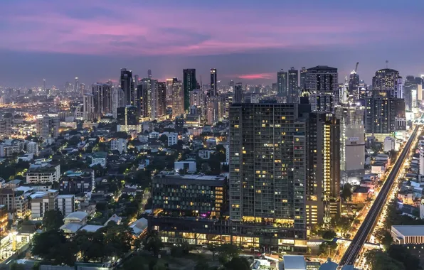 The city, Thailand, Bangkok, twilight