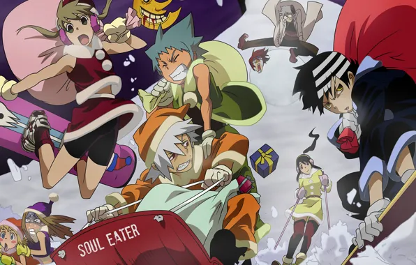 Picture winter, snow, the descent, slope, Soul Eater