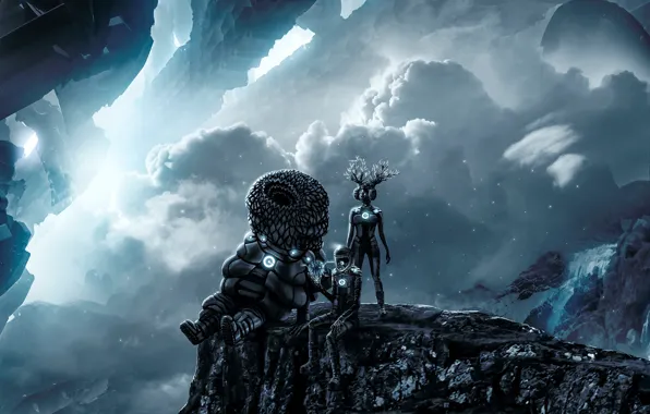 Clouds, mountains, creatures, create, communication, the search party