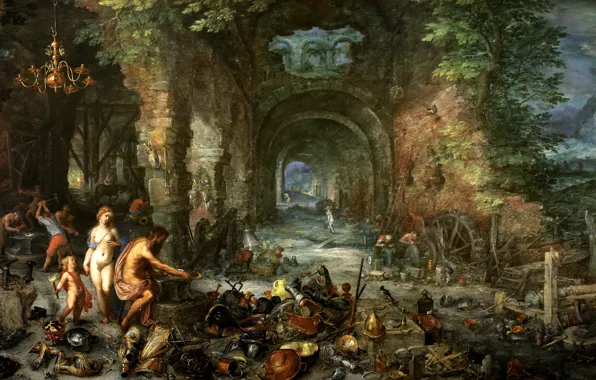Picture, genre, Jan Brueghel the elder, Allegory Of The Four Elements. Fire