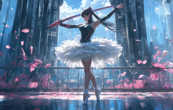 Picture sword, ballerina, AI art