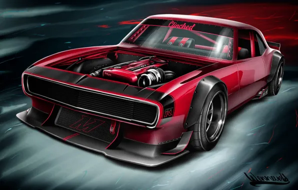 Auto, Figure, Chevrolet, Machine, Camaro, Art, Chevrolet Camaro, 1968