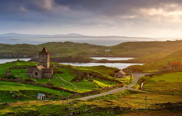 Picture nature, Scotland, the Isle of Harris, Rodel, the ancient Church