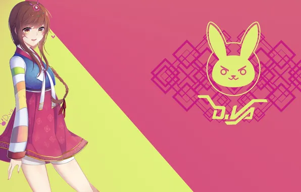 Game, mecha, rabbit, anime, bishojo, seifuku, Overwatch, japonese