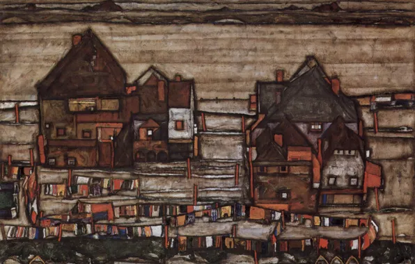 Urban landscape, Expressionism, Egon Schiele