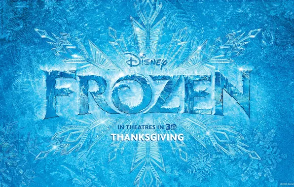 Picture winter, patterns, cartoon, ice, Frozen, Disney, poster, snowflake