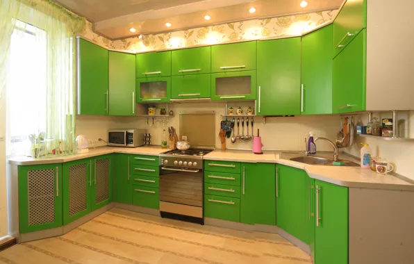 Picture room, kitchen, the interior design reflects