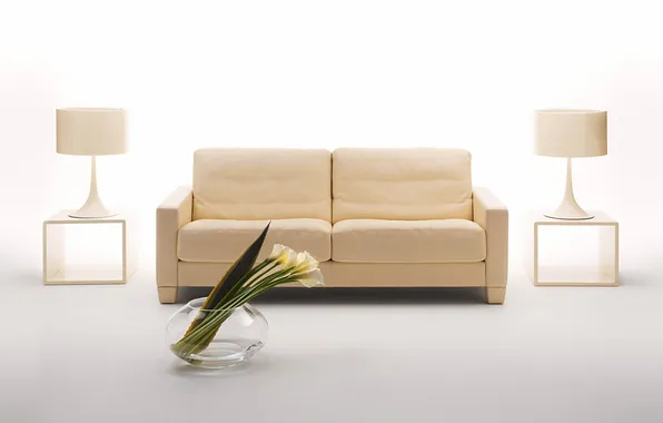 Picture design, room, sofa, interior