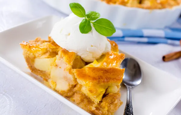 Pie, ice cream, mint, dessert, cakes