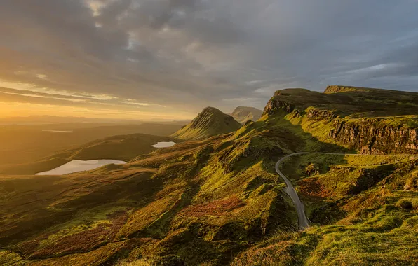 Picture road, sky, landscape, mountains, valley