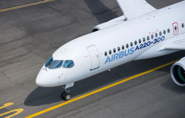 The plane, Liner, Airbus, WFP, Airliner, Airbus A220, A220, Bombardier CSeries