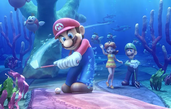 Picture Nintendo, mario, Luigi, Mario Golf World Tour