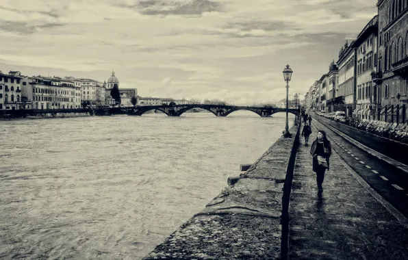 Picture Italy, passers-by, Florence