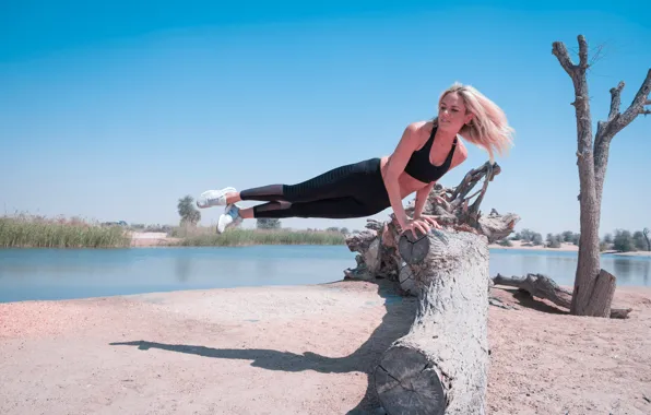 Power, beauty, blonde, grace, athlete, beauty, grace, exercise
