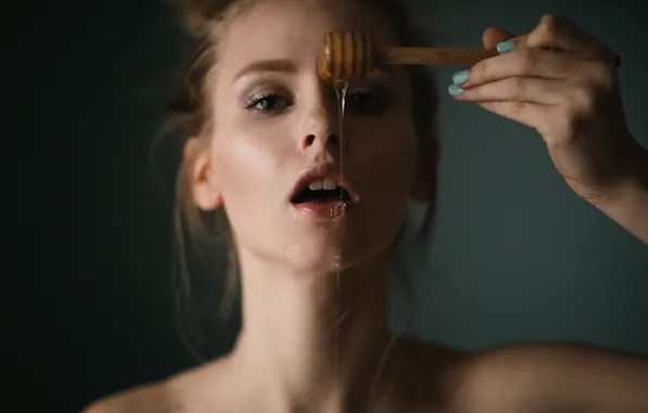 Girl, face, honey, lips, Marissa