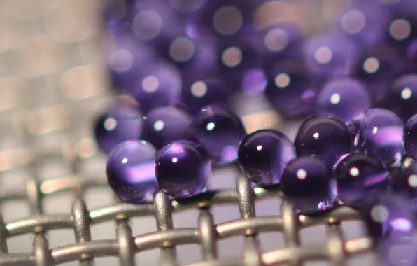 Glass, balls, metal, mesh, purple