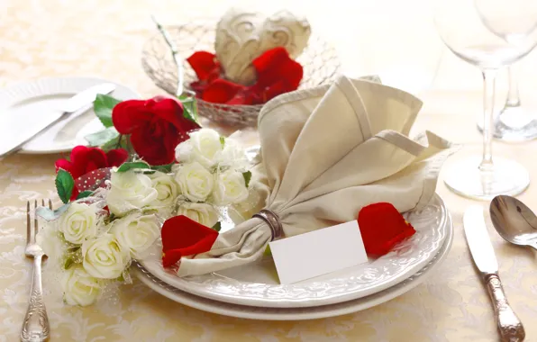 Picture flowers, red, roses, bouquet, petals