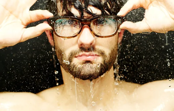 Water, drops, face, photo, Wallpaper, pictures, glasses, guy