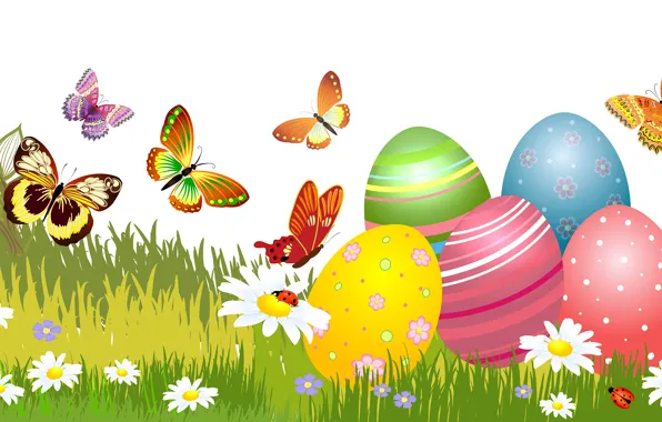 Butterfly, eggs, Easter, eggs, vector graphics