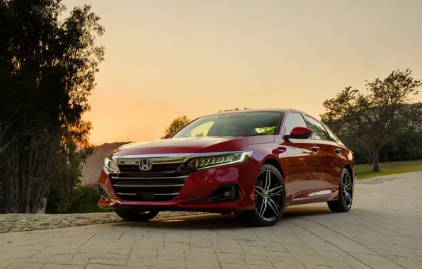 Red, Honda, Accord, sedan, Hybrid, hybrid, Touring, four-door