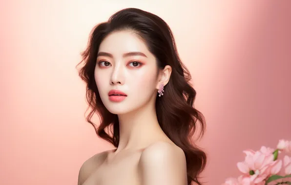 Look, girl, pose, portrait, makeup, Asian, AI art, neural network