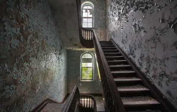 Interior, window, ladder