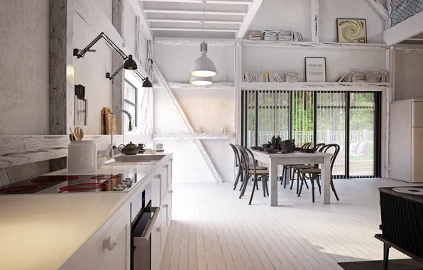 Design, style, interior, kitchen, cottage, interior, dining room, dining area