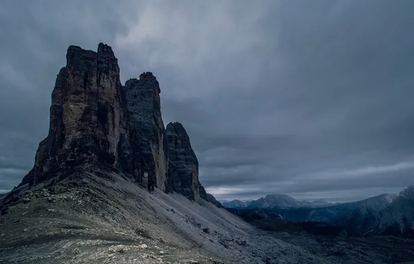 Picture the sky, mountains, clouds, nature, overcast, rocks, Italy, Italy