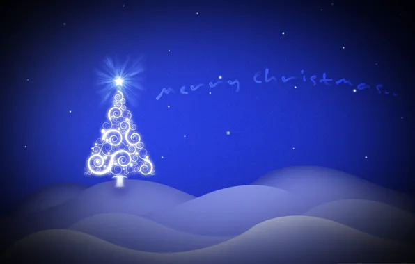 Blue, background, mood, holiday, Wallpaper, graphics, tree, picture