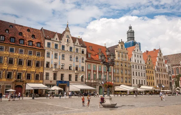 Building, Poland, lantern, Wroclaw, Market square