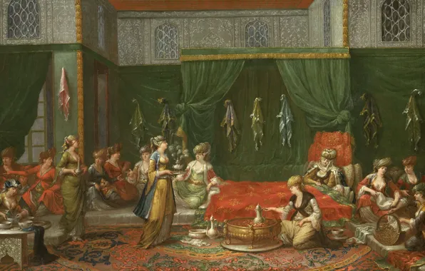 Picture oil, interior, picture, canvas, Jean-baht van Moore could, Room Famous Turkish Women Have Recently Become …