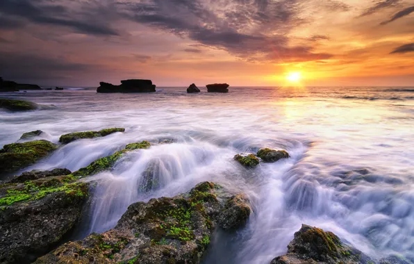 Bali, Indonesia, Melasti Beach, A Minute Before Sunset