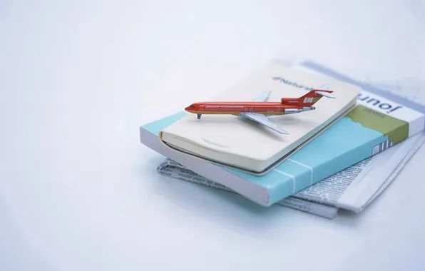 Aviation, books, airplane, newspaper. red