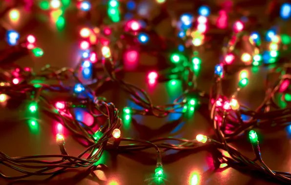 Picture winter, light, lights, lights, New Year, Christmas, garland, Christmas