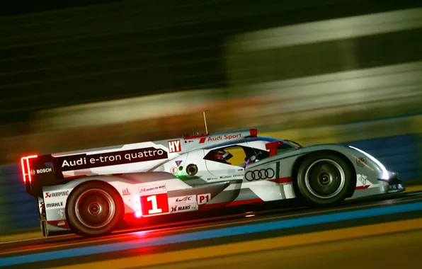 Audi, Night, The Mans, Profile, R18, WEC
