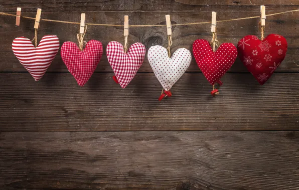 Love, heart, hearts, red, love, wood, romantic, hearts