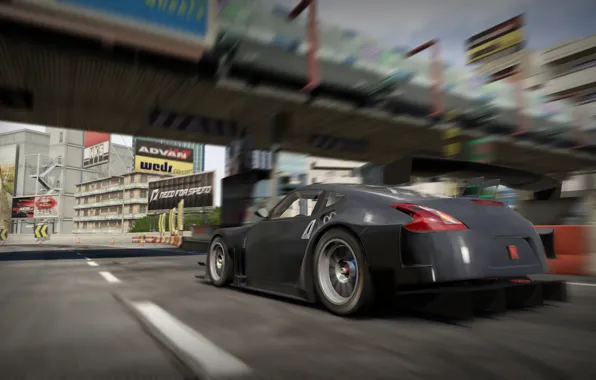 Picture auto, bridge, the city, Nissan, 370Z