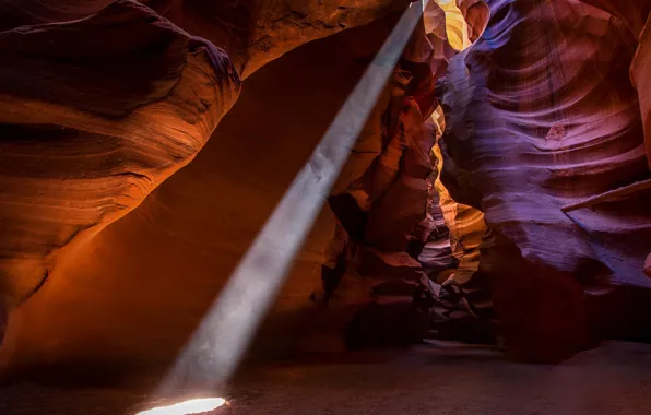 Rays, light, paint, AZ, gorge, USA, antelope canyon