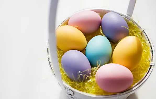 Eggs, Easter, basket, painted
