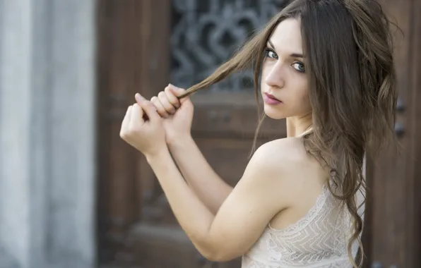 Picture eyes, look, face, hair, hands, cutie, Anna