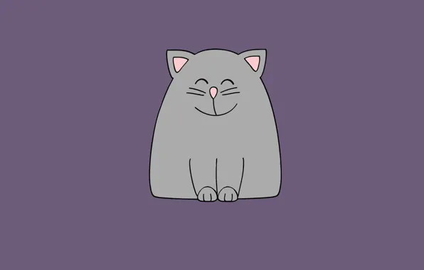 Picture cat, minimalism, sitting, cat