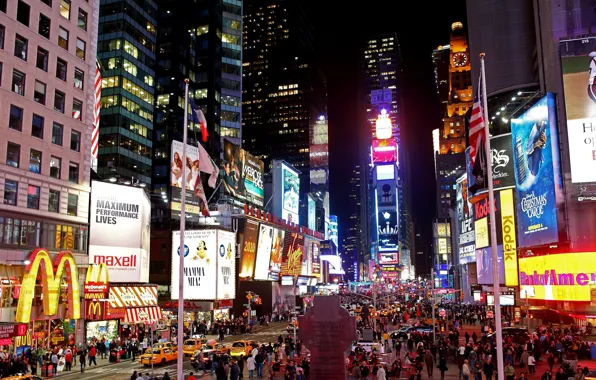 Picture night, New York, TIMES SQUARE AT NIGHT