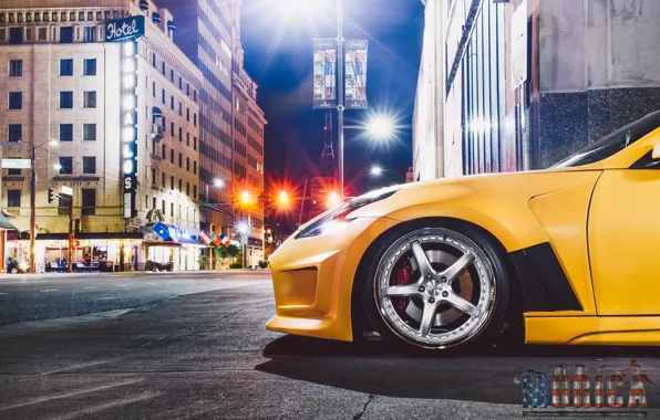 Machine, auto, night, the city, Nissan, auto, 370z