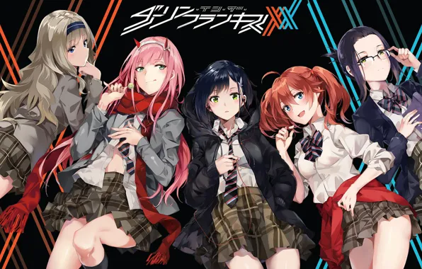 Wallpaper background, girls, Darling In The Frankxx, Cute in France for