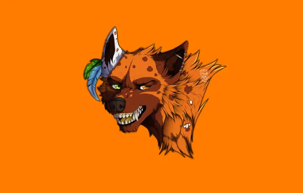 Face, mouth, fangs, hyena