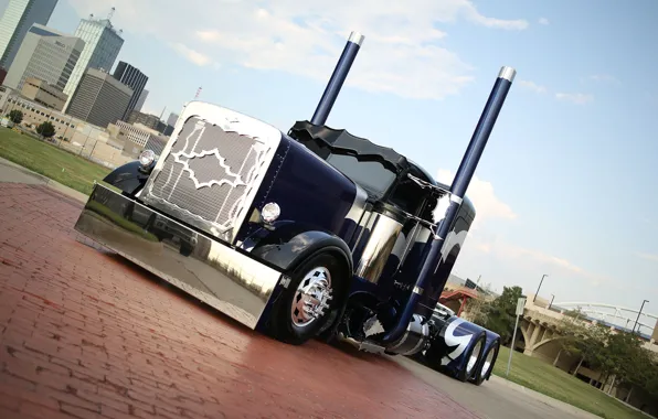Truck, custom, truck, peterbilt