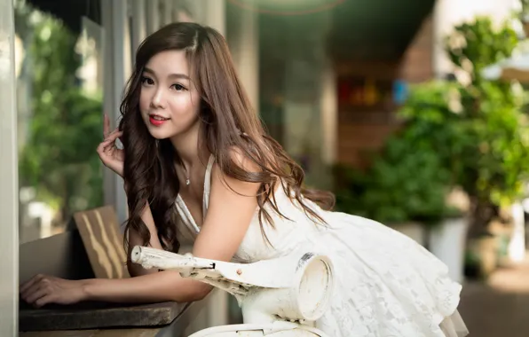 Look, girl, hair, dress, Asian