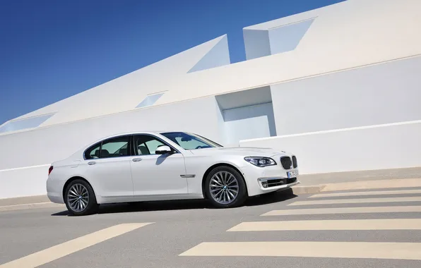 Auto, Road, White, BMW, Machine, Boomer, The building, Sedan